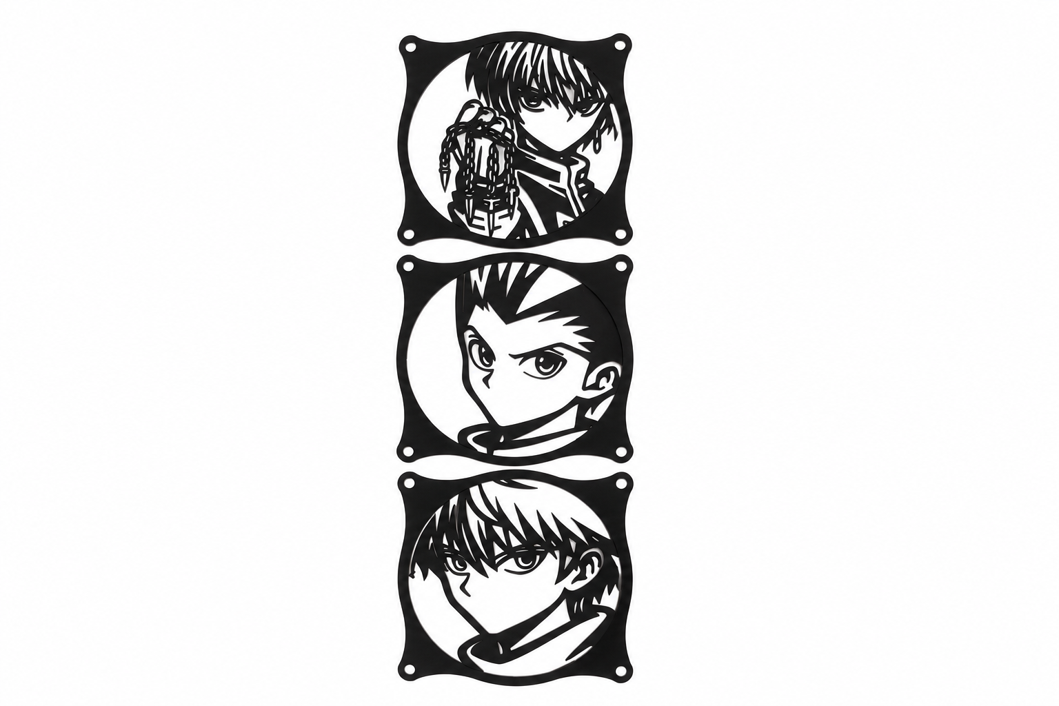 Hunter x Hunter 120mm Custom Fan Grill - Black | Gon | Killua | Kurapika